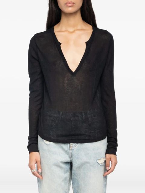 Zadig&Voltaire ribbed long-sleeve top - Black