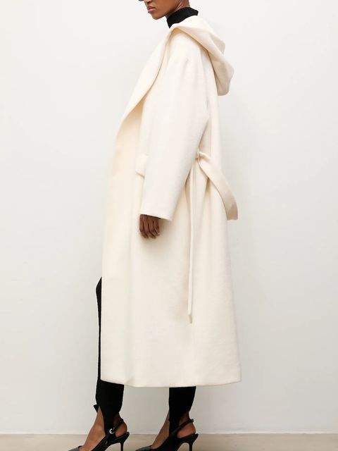 Answear.LAB płaszcz wełniany kolor beżowy - zdjęcie produktu nr 1