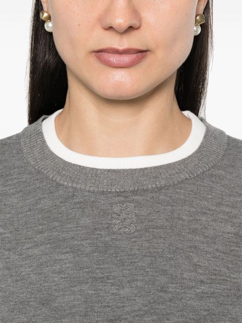 SANDRO contrast-collar jumper - Grey