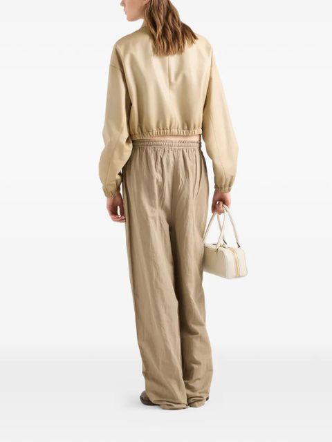 Prada cropped nappa leather jacket - Neutrals