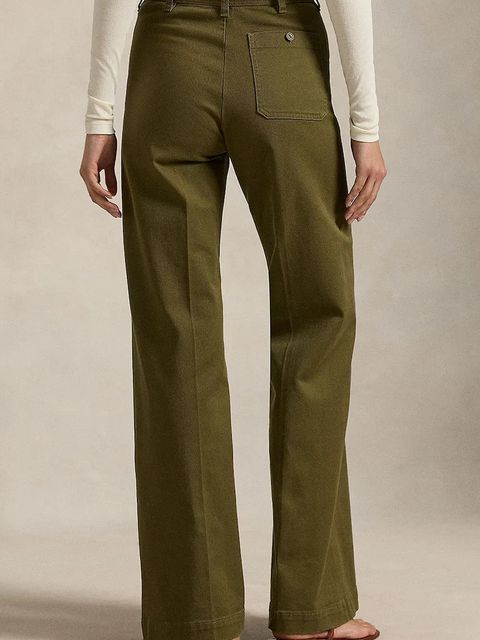 Polo Ralph Lauren spodnie damskie kolor zielony szerokie high waist 211A10723 - zdjęcie produktu nr 2