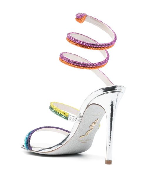 René Caovilla Rainbow 105mm leather sandals - Blue