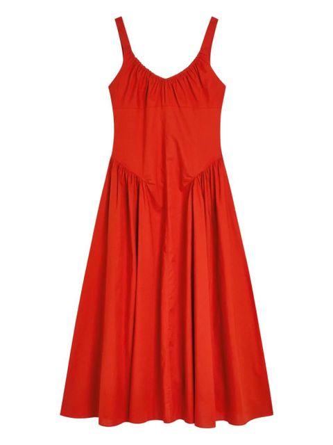 Faithfull the Brand Olas ruched midi dress - Red - zdjęcie produktu nr 1