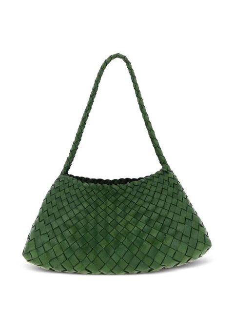 DRAGON DIFFUSION Rosanna woven-leather shoulder bag - Green - zdjęcie produktu nr 1