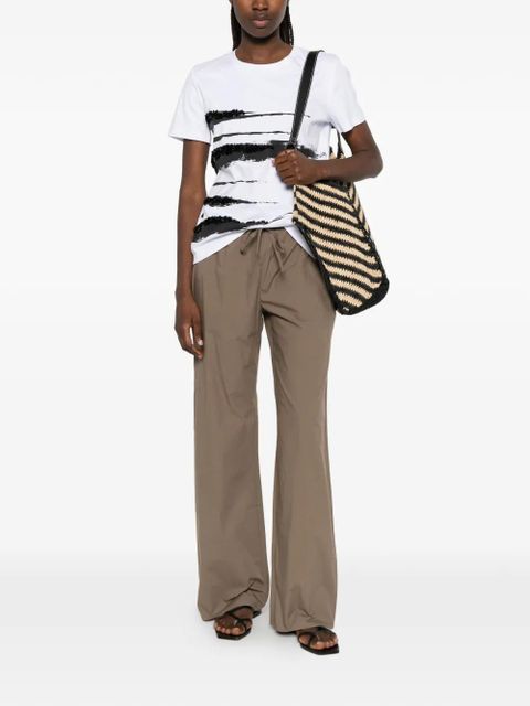 Max Mara sequin-embellished graphic-print T-shirt - White - zdjęcie produktu nr 2