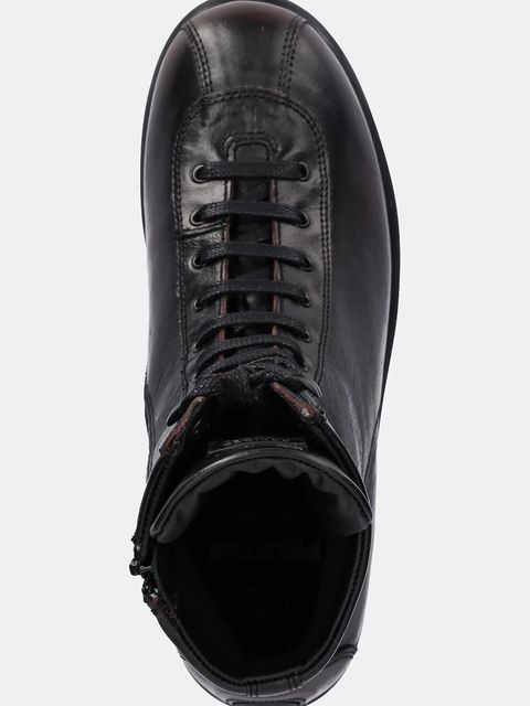 Camper botki skórzane Pelotas Ariel damskie kolor czarny na płaskim obcasie 44695-089