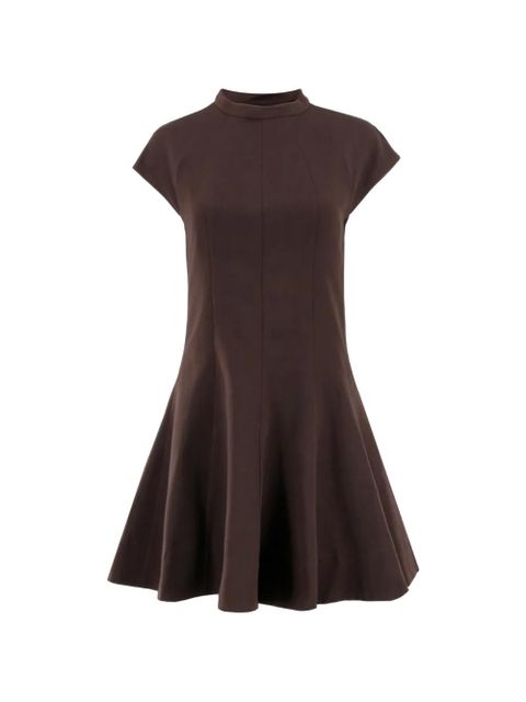 STAUD Ellie mock-neck flared mini dress - Brown - zdjęcie produktu nr 1