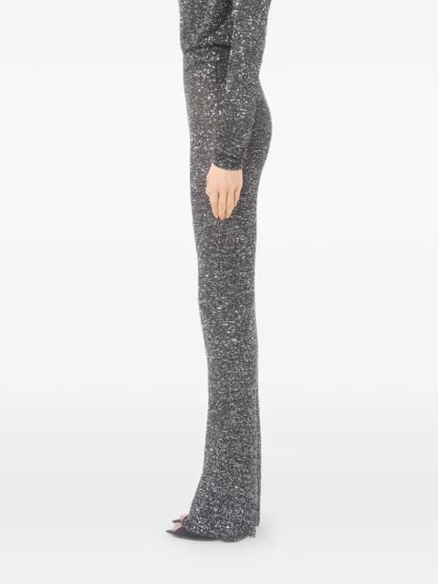 Valentino Garavani sequin elastic straight trousers - Black