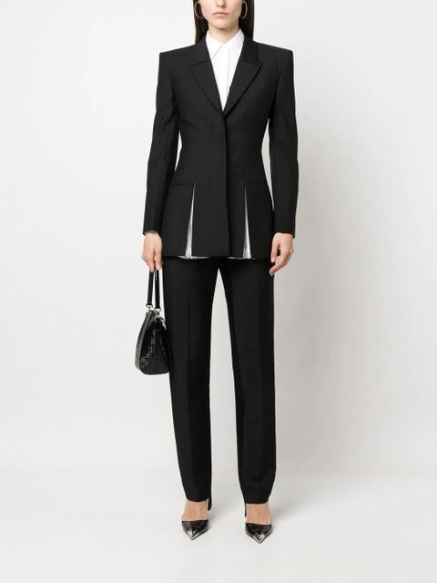 Givenchy shoulder-pads wool-mohair blazer - Black