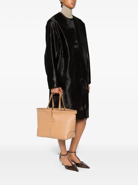 Tod's double-handle leather tote bag - Neutrals