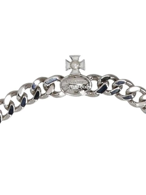 Vivienne Westwood pearl curb chain necklace - Silver