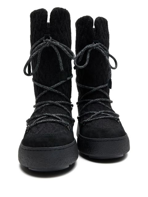 Moon Boot knit-upper lace-up boots - Black