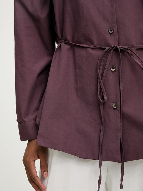 Answear.LAB koszula bawełniana damska kolor bordowy regular z kołnierzykiem klasycznym