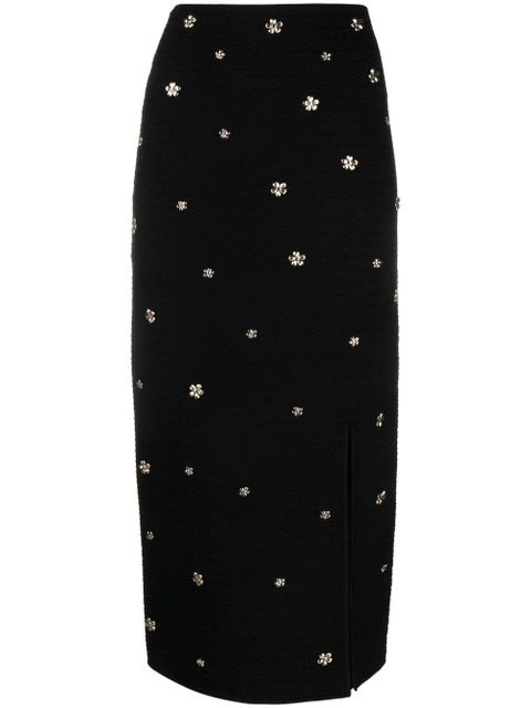 SANDRO floral-appliqué pencil skirt - Black - zdjęcie produktu nr 1