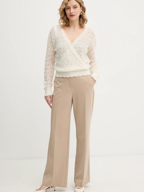 Twinset sweter z dodatkiem moheru damski kolor beżowy lekki 252TT3200 - zdjęcie produktu nr 2