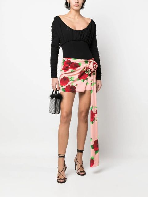 Magda Butrym rose-print draped miniskirt - Pink - zdjęcie produktu nr 2