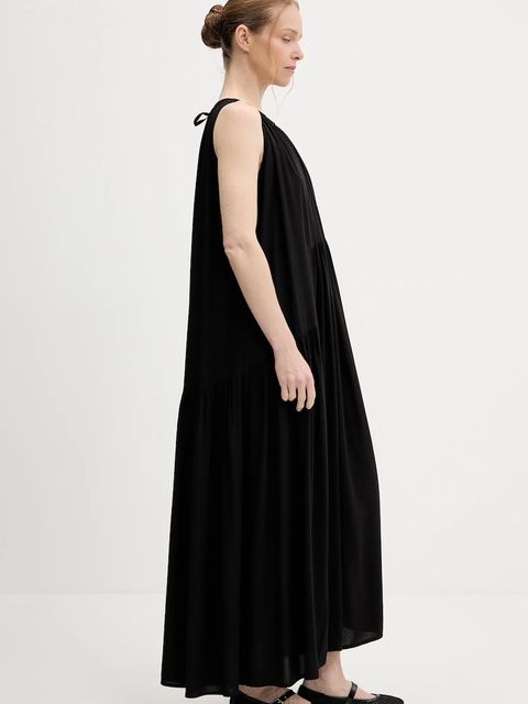 Answear.LAB sukienka kolor czarny maxi rozkloszowana