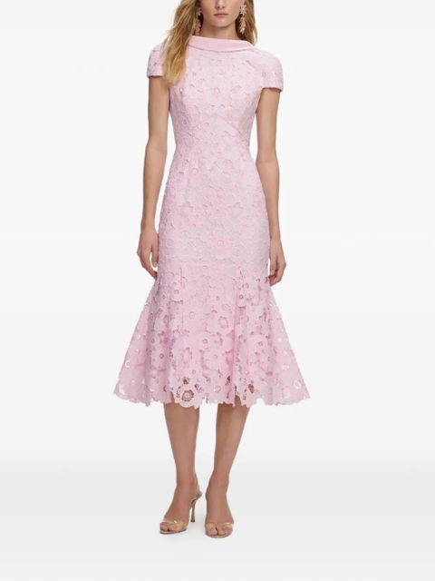 Self-Portrait floral lace midi dress - Pink - zdjęcie produktu nr 1