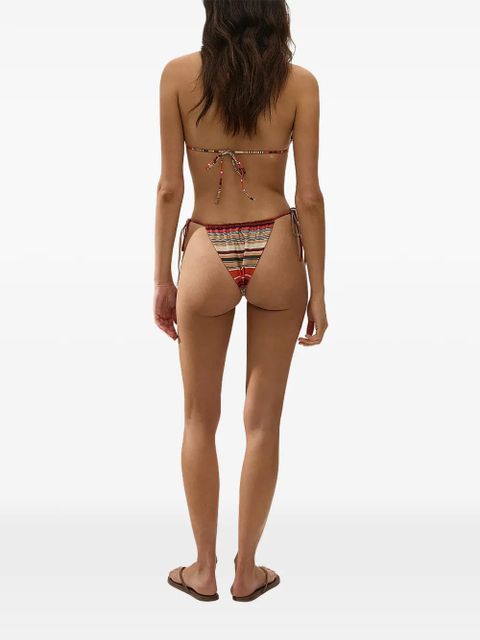 Faithfull the Brand Leone striped-pattern bikini top - Orange