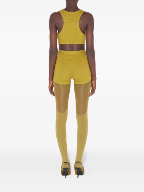 Jean Paul Gaultier ribbed patch-detail trousers - Yellow