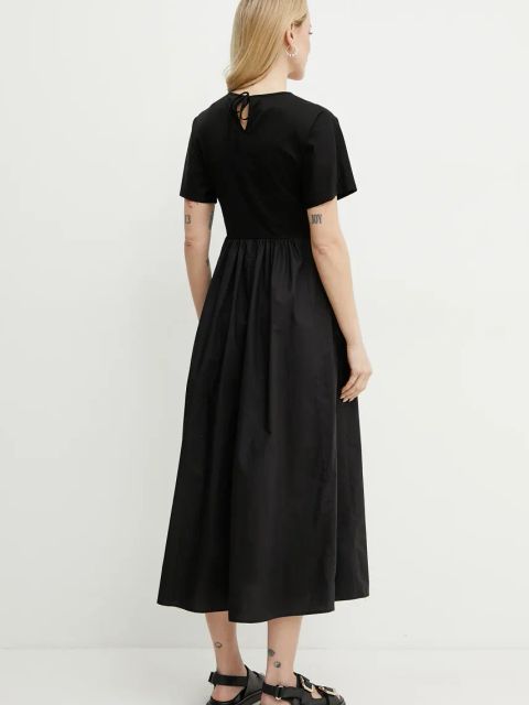 Weekend Max Mara sukienka kolor czarny midi rozkloszowana 2515621082600