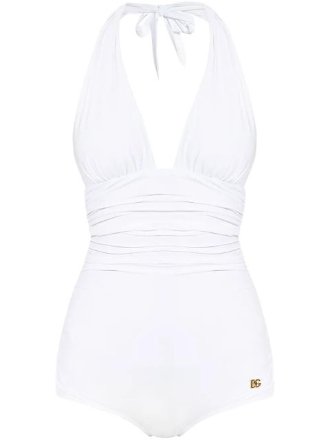 Dolce & Gabbana plunge-neck swimsuit - White - zdjęcie produktu nr 1
