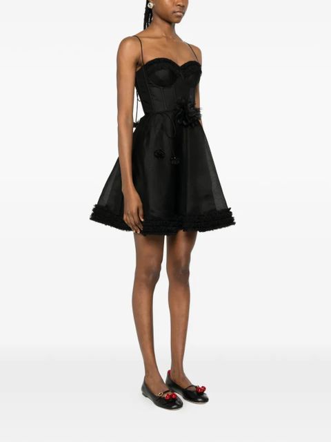 ZIMMERMANN floral-detail lace mini dress - Black