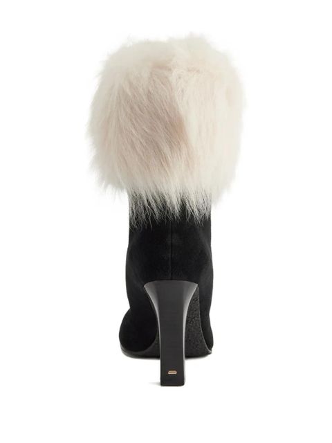 Giuseppe Zanotti 90mm Gstaad fur-cuff block-heel boots - Black