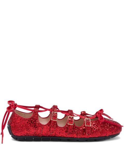 Simone Rocha Ghillie ballerina shoes - Red - zdjęcie produktu nr 1