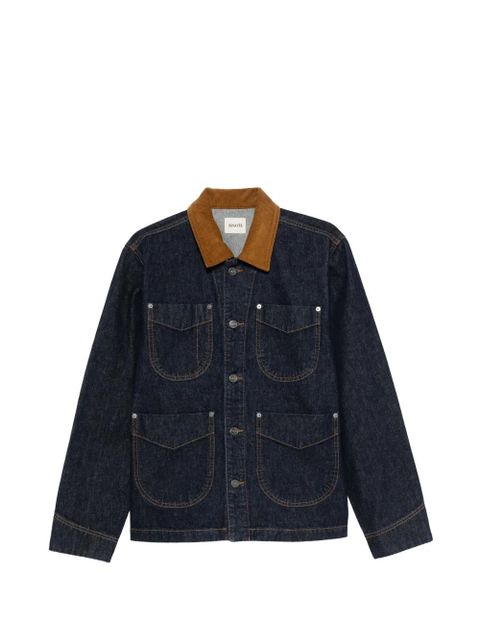 KHAITE Wyatt corduroy-collar denim jacket - Blue - zdjęcie produktu nr 1