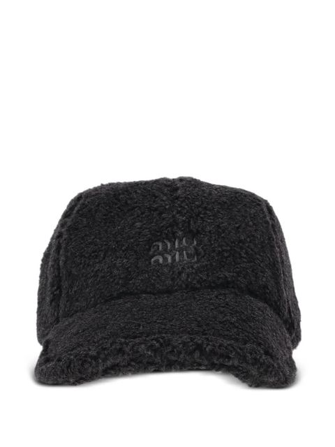 Miu Miu fleece baseball cap - Black - zdjęcie produktu nr 1