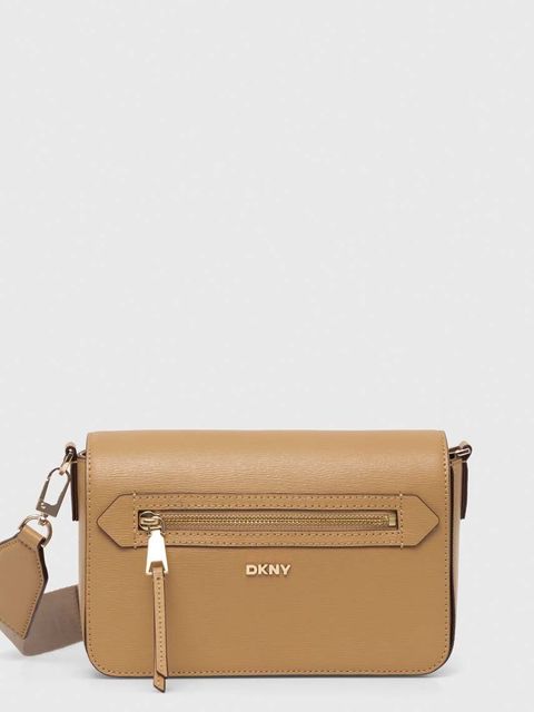 Dkny torebka skórzana kolor beżowy R42E3E21