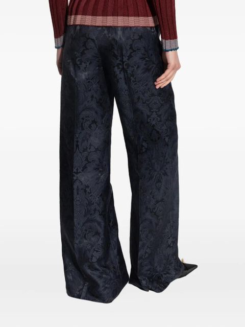 ETRO damask-pattern straight trousers - Blue