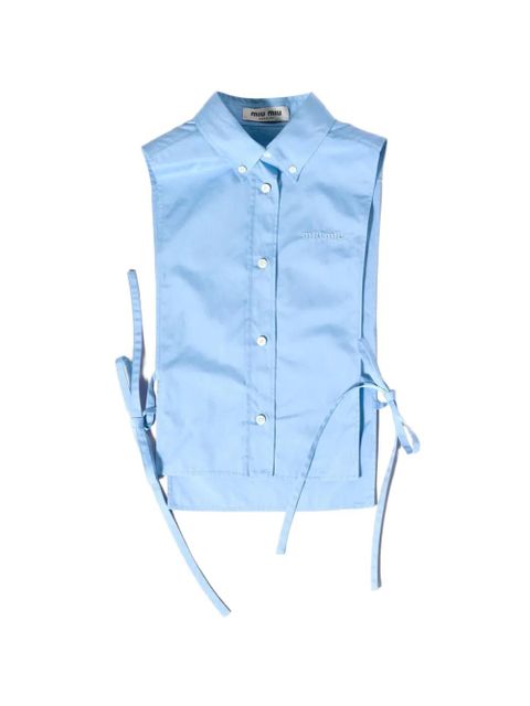 Miu Miu tie side sleeveless shirt - Blue - zdjęcie produktu nr 1