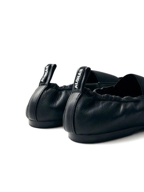 ALOHAS Sutton elastic-band gathered ballet flats - Black