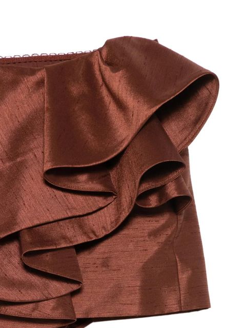 SHUSHU/TONG ruffled mini skirt - Brown