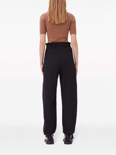 GANNI drawstring-waist trousers - Black