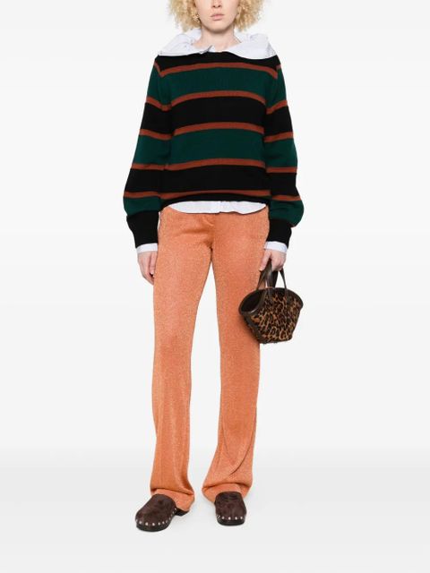 Miu Miu lurex pressed-crease trousers - Orange