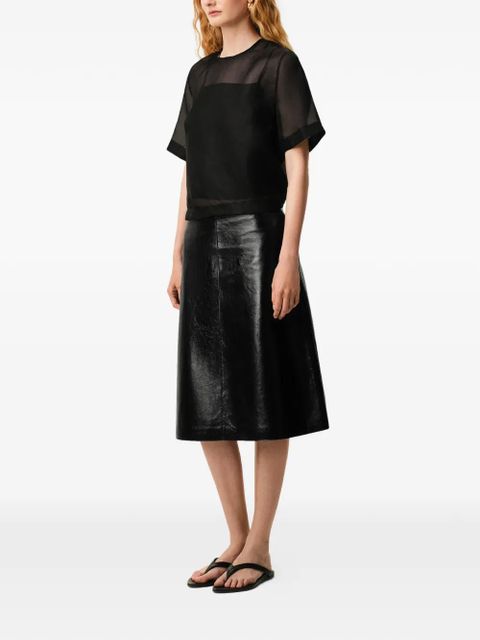 AMI Paris short-sleeves sheer top - Black