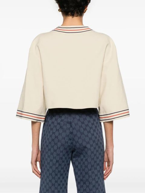 Gucci Anchor-appliqué cropped cardigan - Neutrals