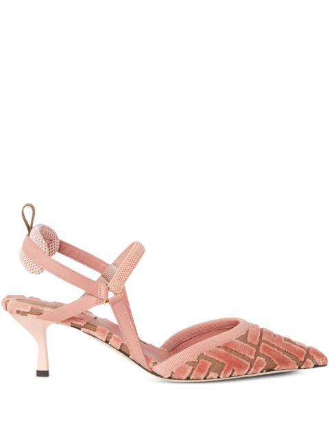 FENDI 55mm Colibri Lite FF-patterned slingback pumps - Pink - zdjęcie produktu nr 1