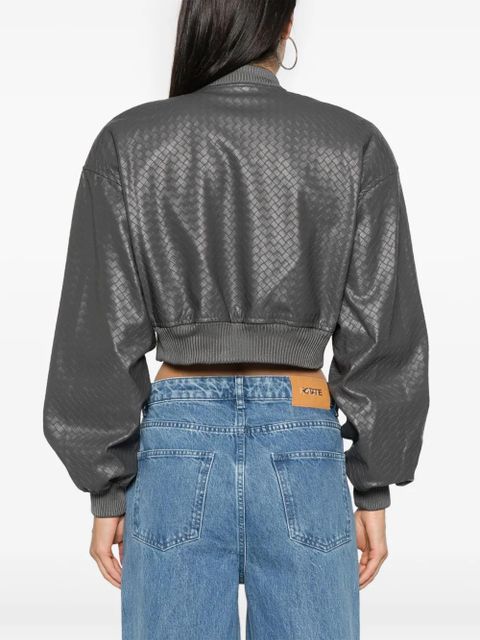 ROTATE BIRGER CHRISTENSEN braided cropped jacket - Grey