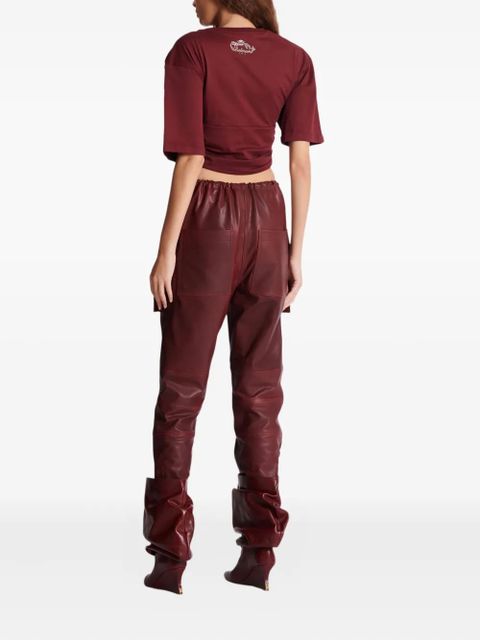 Balmain twisted button-embellished top - Red - zdjęcie produktu nr 2