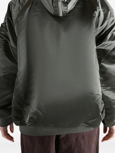 Cecilie Bahnsen x Alpha N-2B floral-applique hooded bomber jacket - Green