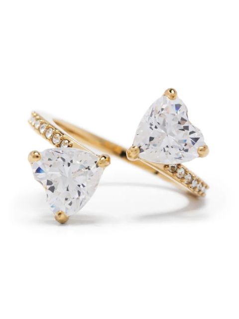 Swarovski crystal-embellishment ring - Gold