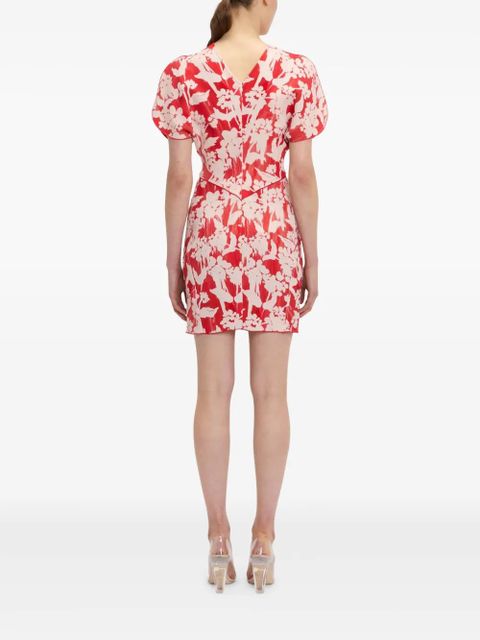 Victoria Beckham floral-print gathered mini dress - White