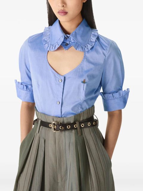 Vivienne Westwood ruffled cut-out shirt - Blue - zdjęcie produktu nr 2