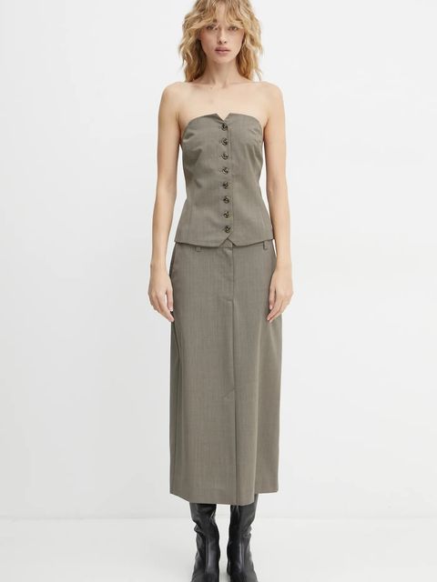 Samsoe Samsoe spódnica z domieszką wełny SATOVE - zdjęcie produktu nr 2