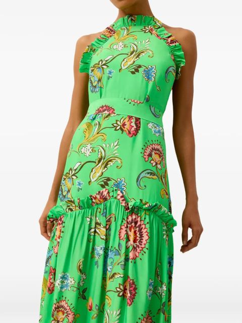 Marie Oliver Keenan ruffled floral print dress - Green