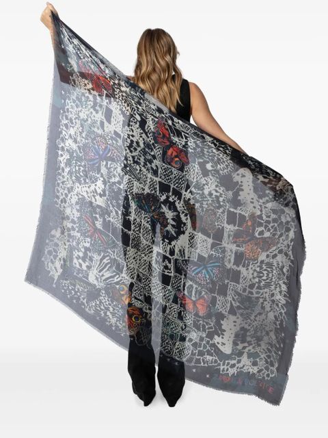 Zadig&Voltaire Kerry printed modal scarf - Blue